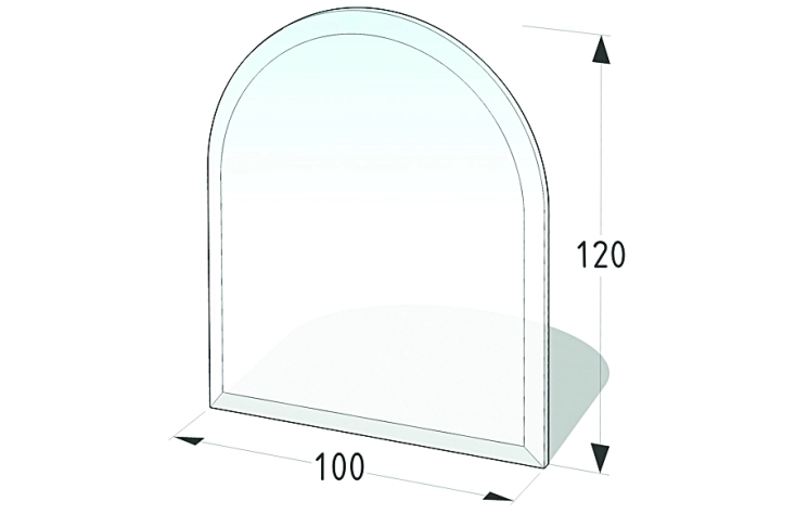 Sklo pod kamna zaoblené 1000 x 1200