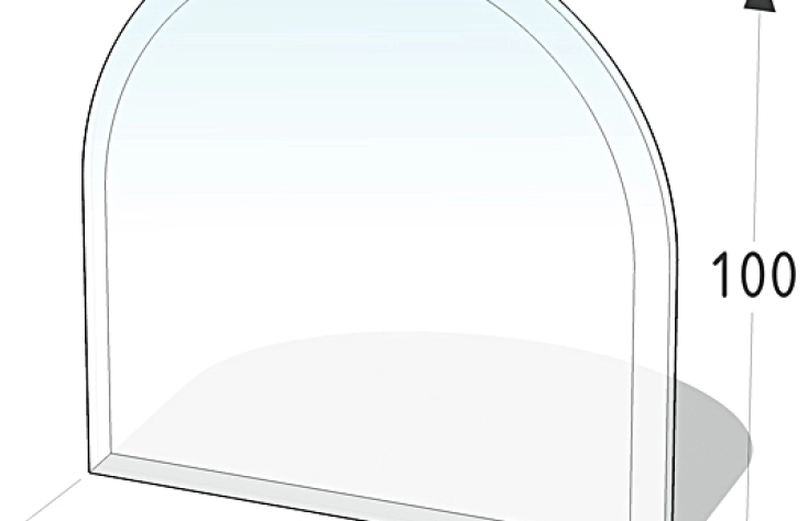 Zaoblené sklo pod kamna 1000 x 1000