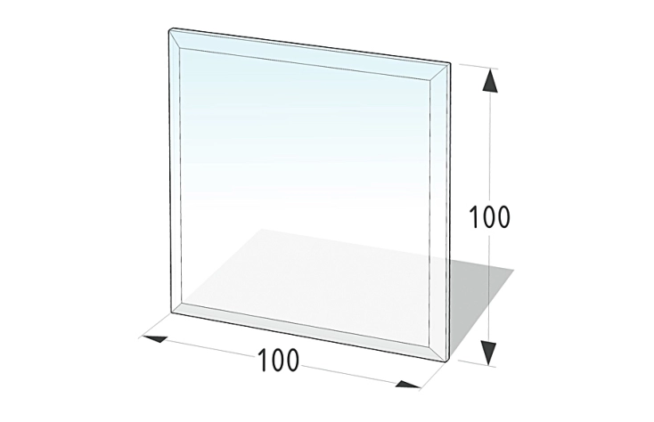 Čtvercové sklo pod kamna 1000 x 1000