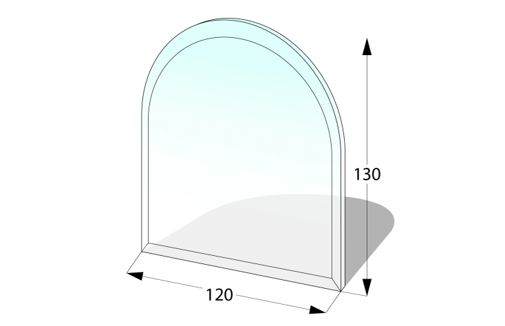 Zaoblené sklo pod kamna 1200 x 1300