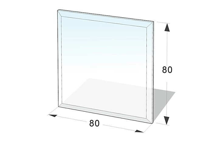 Čtvercové sklo pod kamna 800 x 800