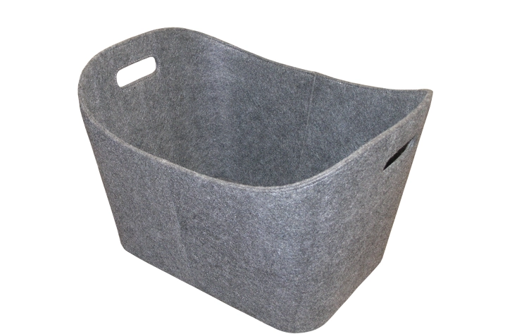 Filcový koš na dřevo šedý