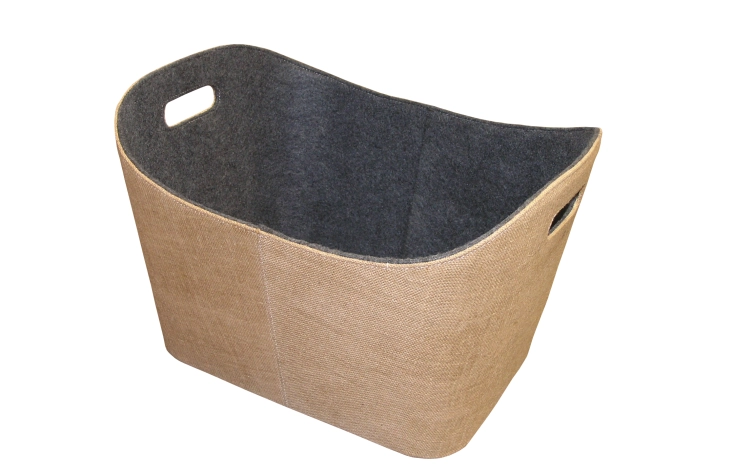 Filcový koš na dřevo béžový