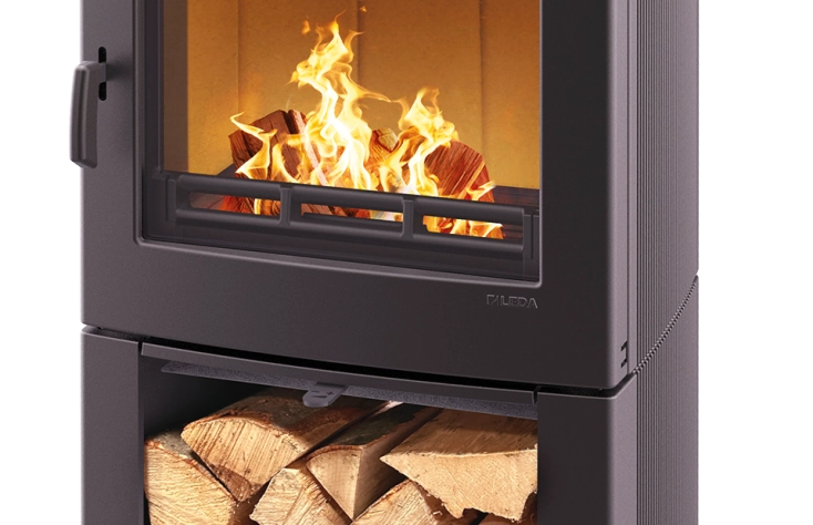 Leda ALLEGRA SMALL - litinová krbová kamna s dřevníkem