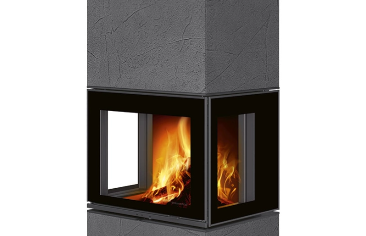 Romotop LERA C G Thermaline tmavě šedý - designový krb