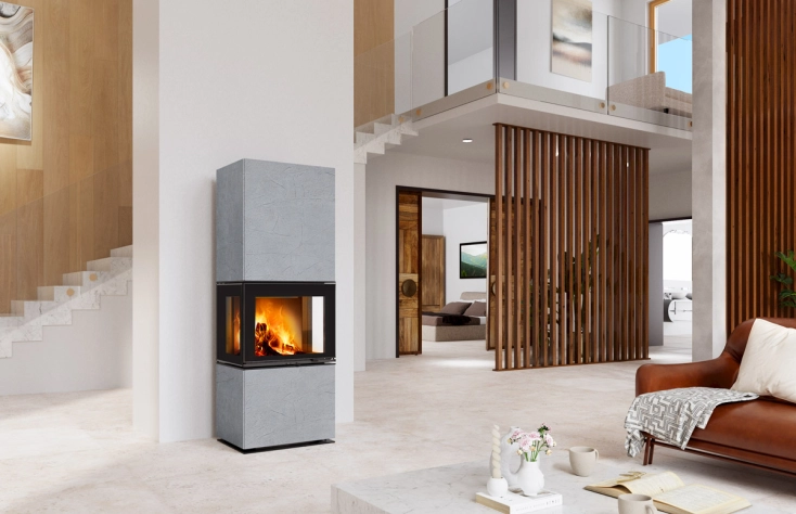 Romotop LERA C G H Thermaline šedý - akumulační designový krb