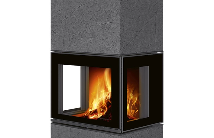 Romotop LERA C G H Thermaline tmavě šedý - akumulační designový krb
