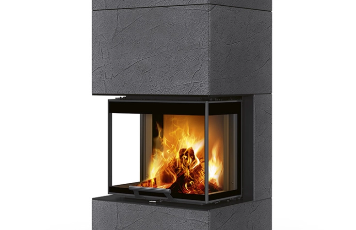 Romotop CARA CS Thermaline tmavě šedý - akumulační designový krb
